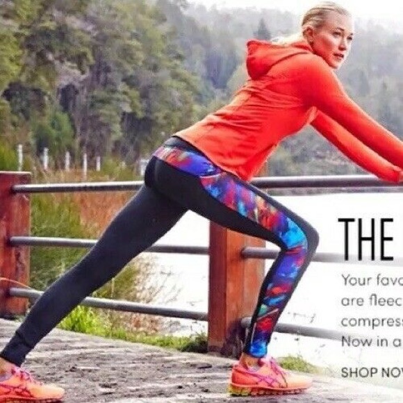 Athleta Pants - Athleta Power Lift Navy Fleece Lined Leggings